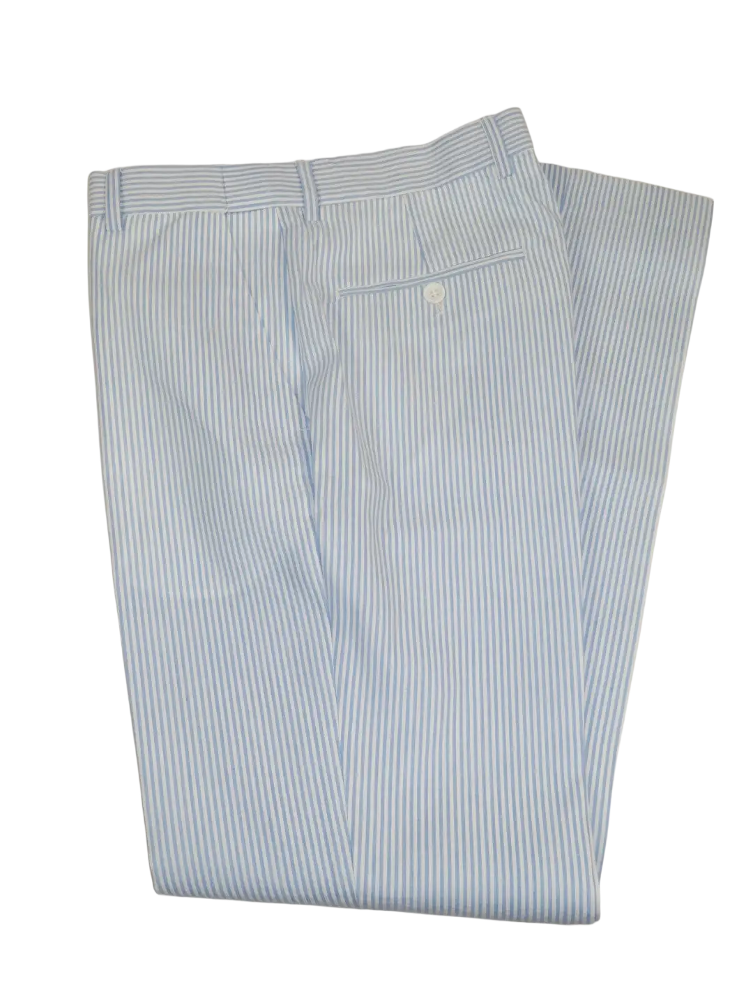 Men's Seersucker Stripped Suit Cotton Blend #Seer1 Blue Size 40 Regular