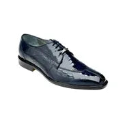 Belvedere Siena Men's Shoes Genuine Ostrich Lace up Navy 1463