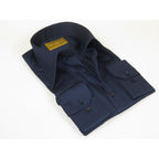 Men's CIERO MONTERO Turkey Cotton Shirt Long Point Callor Stn-073Sk Navy