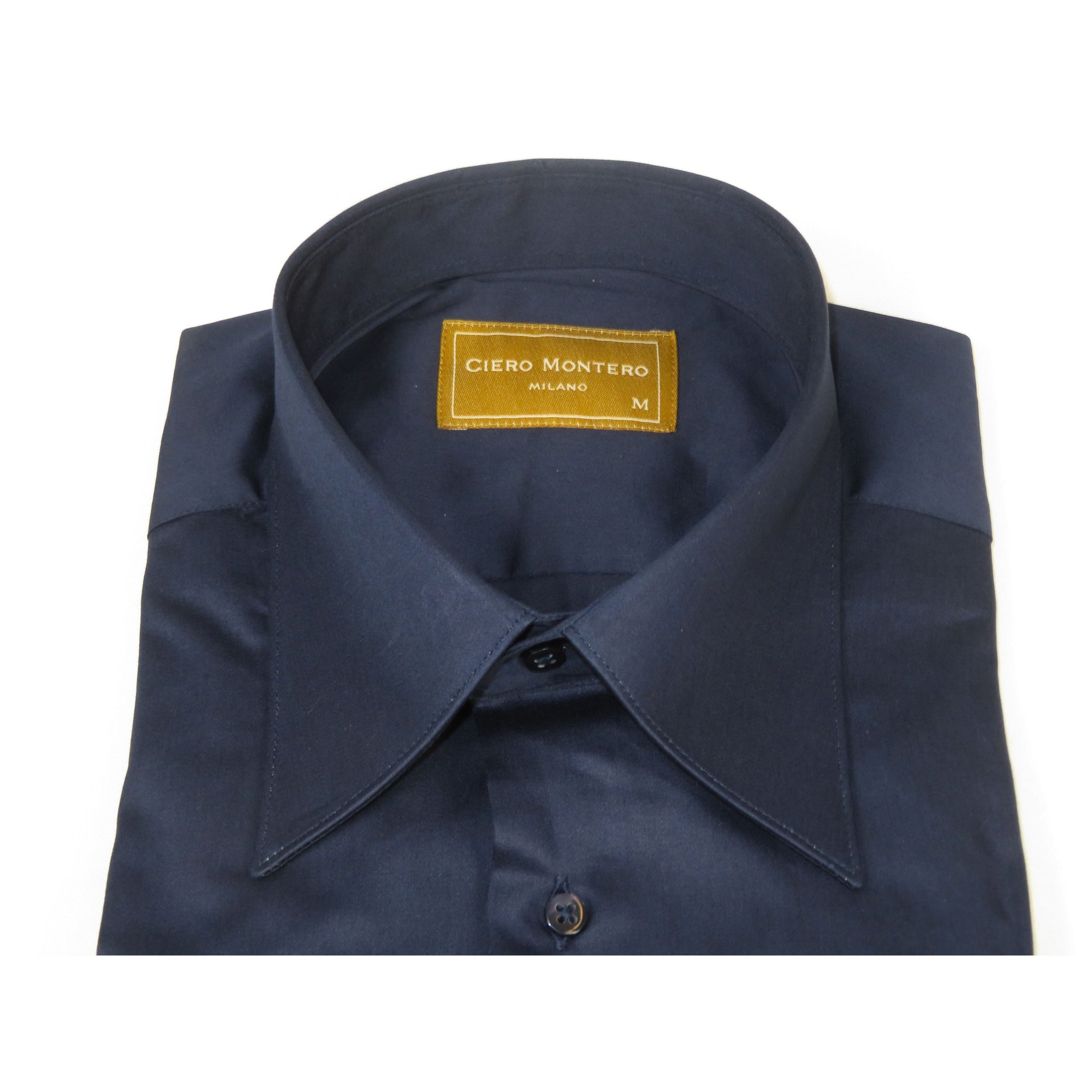 Men's CIERO MONTERO Turkey Cotton Shirt Long Point Callor Stn-073Sk Navy