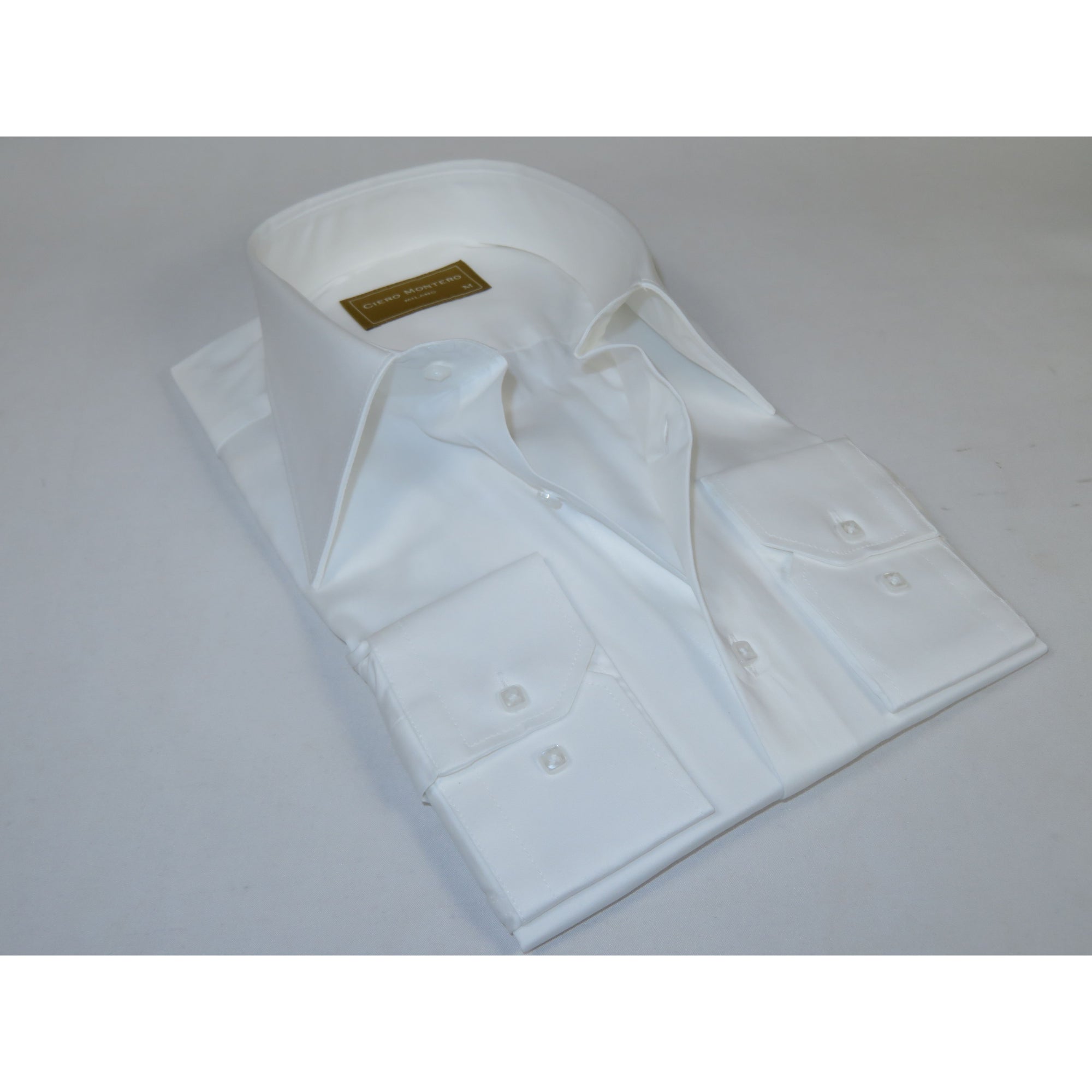 Men's CIERO MONTERO Turkey Cotton Shirt Long Point Callor Stn-13Sk White