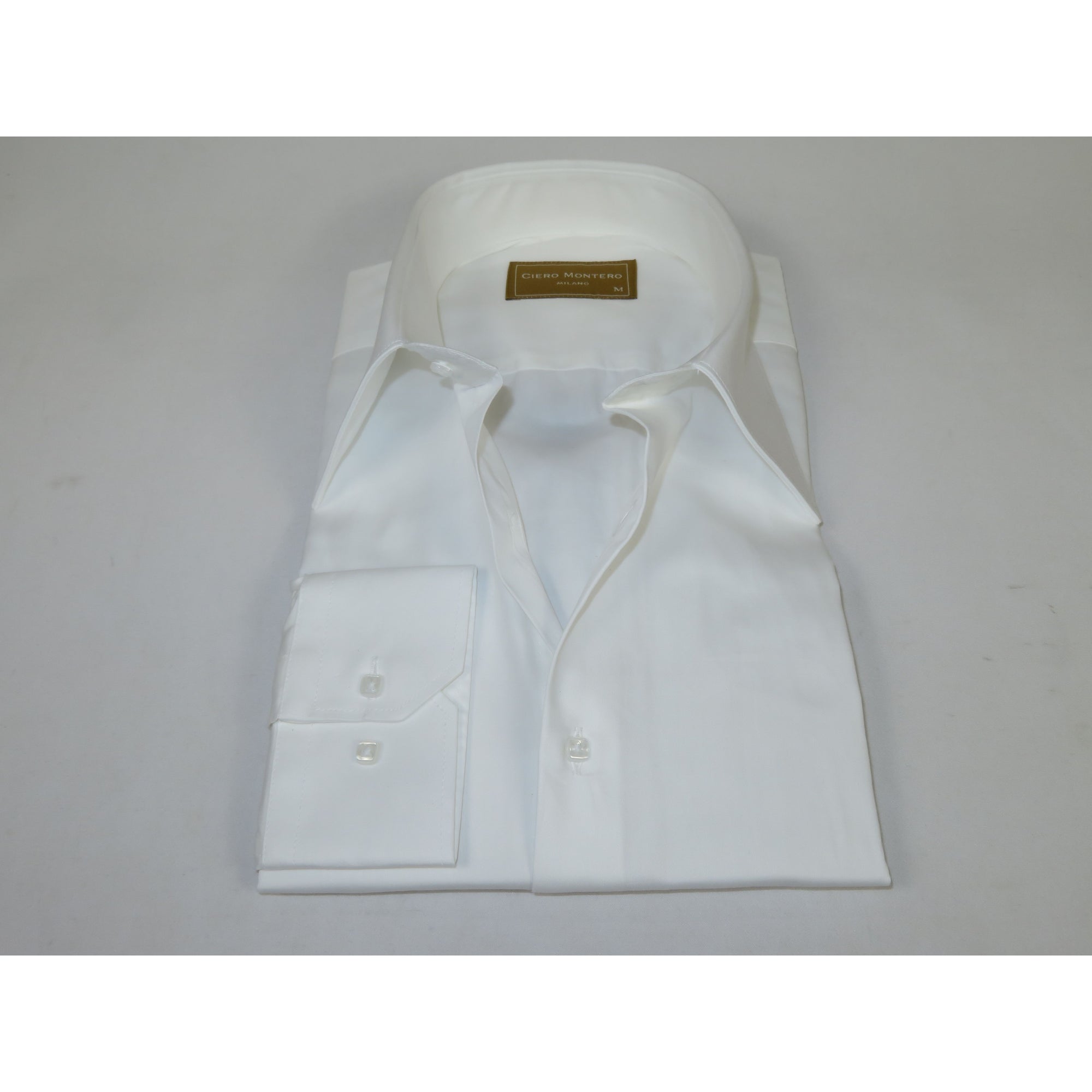 Men's CIERO MONTERO Turkey Cotton Shirt Long Point Callor Stn-13Sk White
