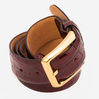 The Strat Burgundy Leather Belt
