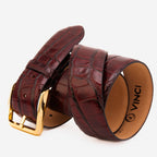 The Strat Burgundy Leather Belt