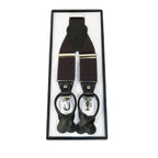ELEGANT Suspenders Clip on and Button Option for Slacks or Suit Pants Brown