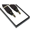 ELEGANT Suspenders Clip on and Button Option for Slacks or Suit Pants Brown