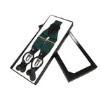 ELEGANT Suspenders Clip on and Button Option for Slacks or Suit Pants Green