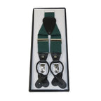 ELEGANT Suspenders Clip on and Button Option for Slacks or Suit Pants Green