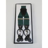 ELEGANT Suspenders Clip on and Button Option for Slacks or Suit Pants Green