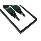 ELEGANT Suspenders Clip on and Button Option for Slacks or Suit Pants Green