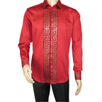 Men CEREMONIA Turkey Shirt 100% Cotton Fancy Rhine Stones #TSV 52 Slim Fit
