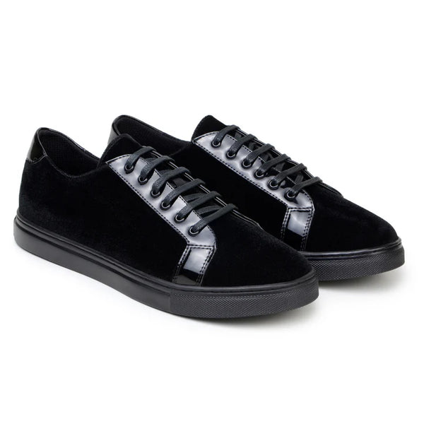 Belvedere Teo Sneaker Rich Velvet /Patent Leather Black
