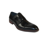 Men's Shoes STEVE MADDEN Leather upper Double Buckle Cap Toe Teon Black