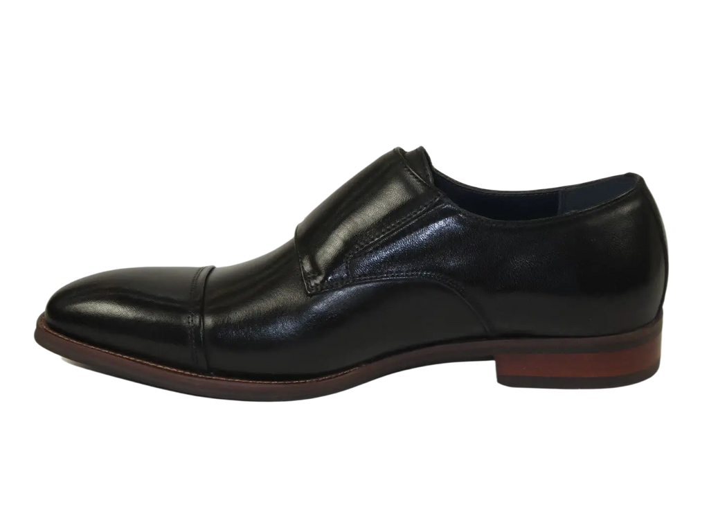 Men's Shoes STEVE MADDEN Leather upper Double Buckle Cap Toe Teon Black