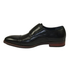 Men's Shoes STEVE MADDEN Leather upper Double Buckle Cap Toe Teon Black