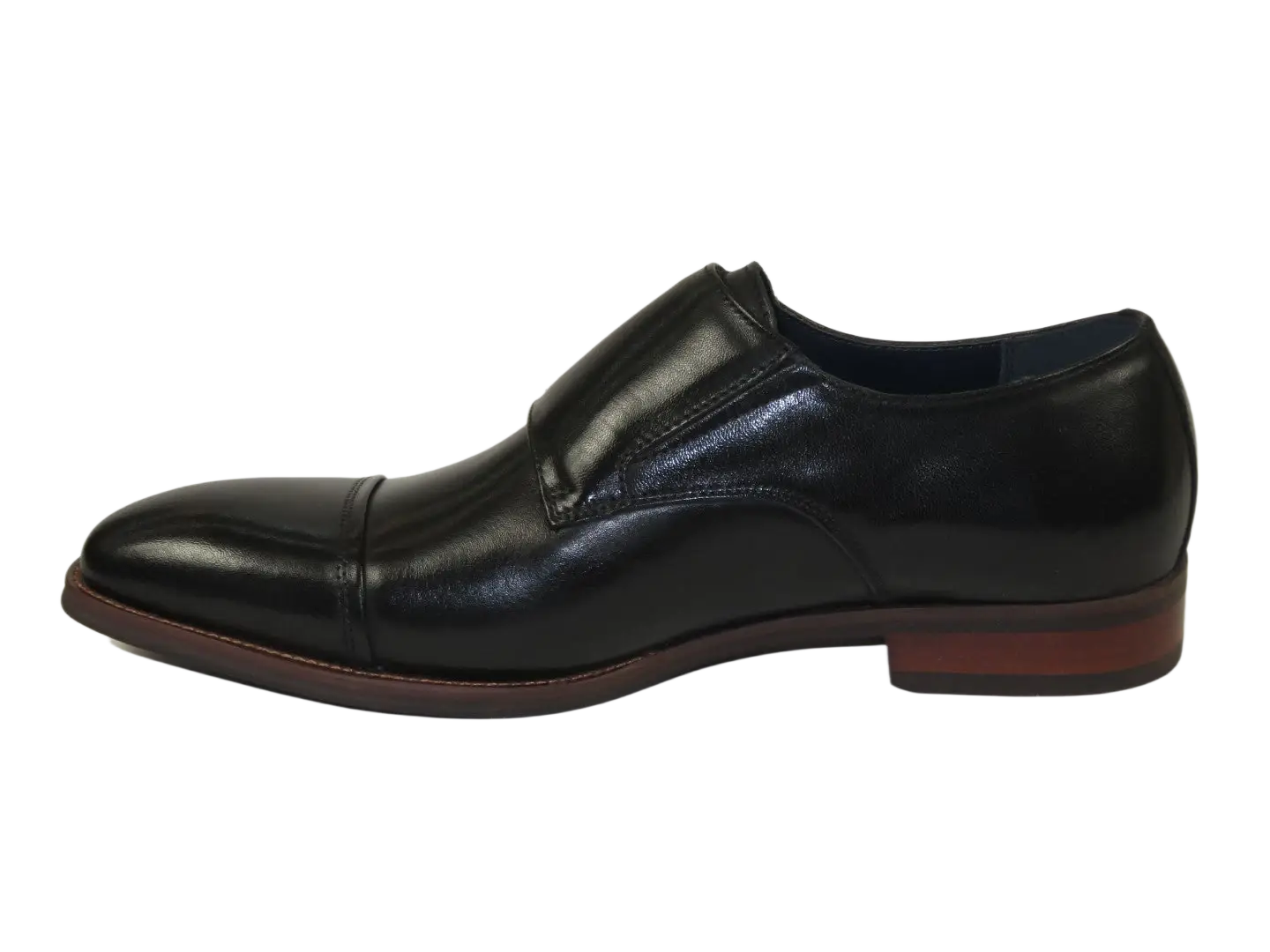 Men's Shoes STEVE MADDEN Leather upper Double Buckle Cap Toe Teon Black