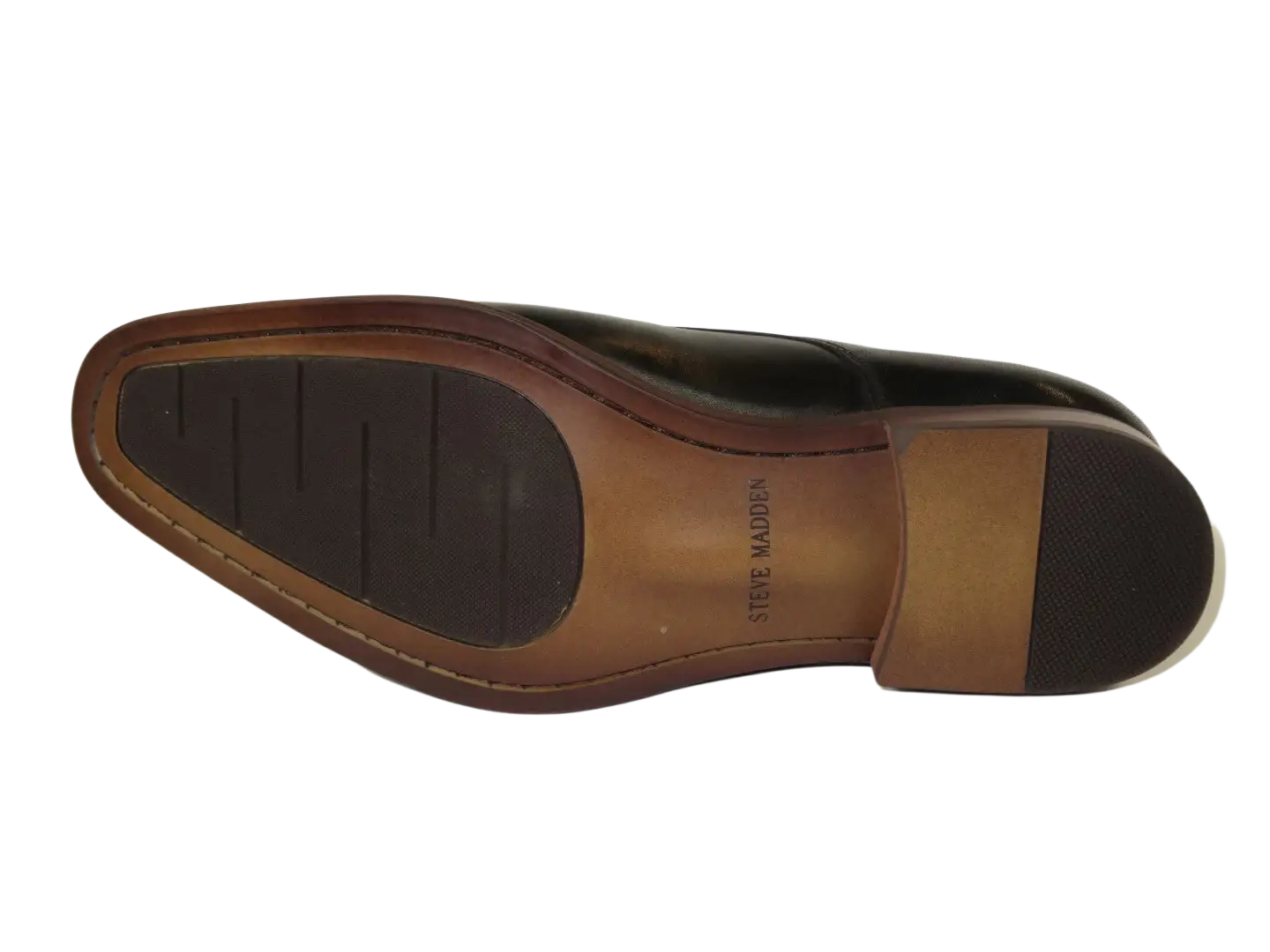 Men's Shoes STEVE MADDEN Leather upper Double Buckle Cap Toe Teon Black