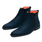Men's TAYNO Chelsea Chukka Soft Micro Suede Zip up Boot Coupe S Navy