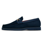 Men Tayno Dressy Casual Penny Loafer Soft Micro Suede Comfortable Drive Navy