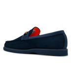 Men Tayno Dressy Casual Penny Loafer Soft Micro Suede Comfortable Drive Navy