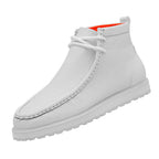 Men's TAYNO Wallabee Chukka Boots Smooth Leather Light Weight Mojave L White