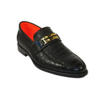 Men's TAYNO Shoes The Caprio C TAYNO Crocodile Print Bit Loafer Black