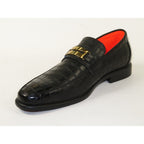Men's TAYNO Shoes The Caprio C TAYNO Crocodile Print Bit Loafer Black