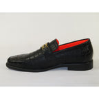 Men's TAYNO Shoes The Caprio C TAYNO Crocodile Print Bit Loafer Black