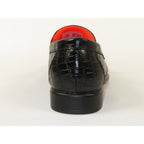 Men's TAYNO Shoes The Caprio C TAYNO Crocodile Print Bit Loafer Black