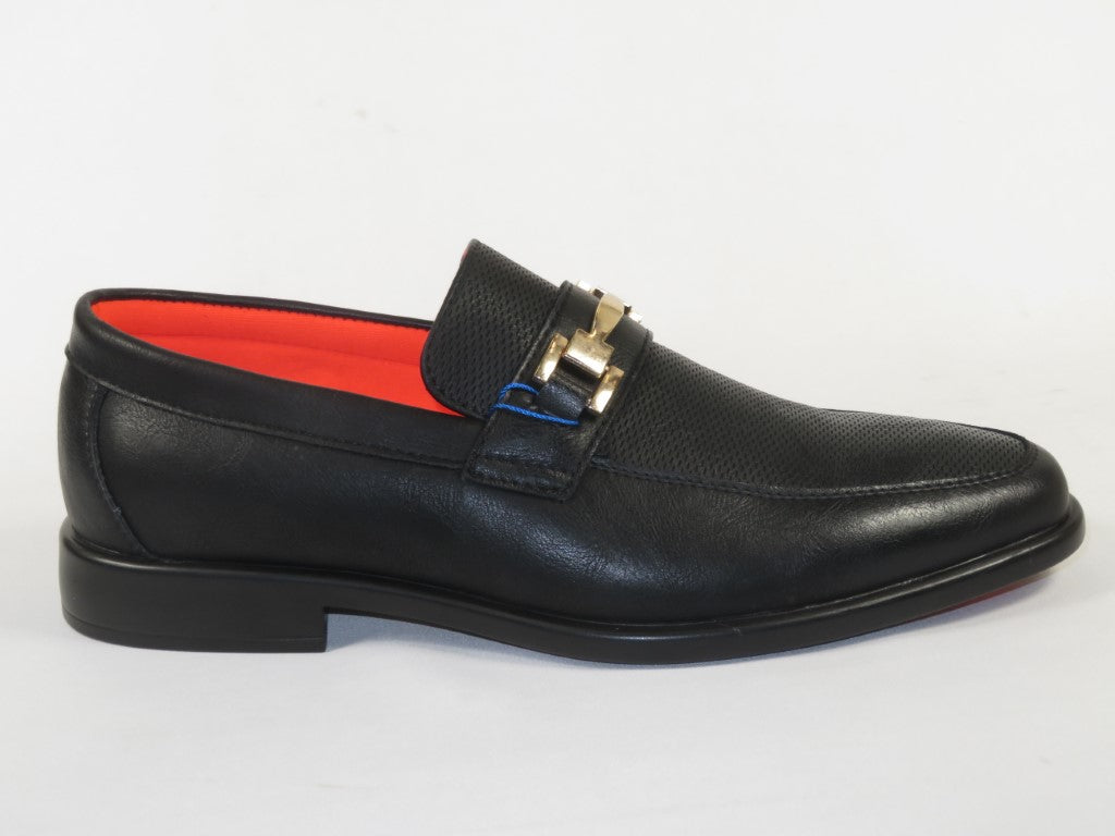 Men's TAYNO Shoes The Caprio L TAYNO leather Bit Loafer Black perforated