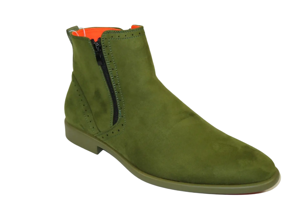 Men TAYNO Chelsea Chukka Micro Suede Comfortable Boot Coupe Lime Green