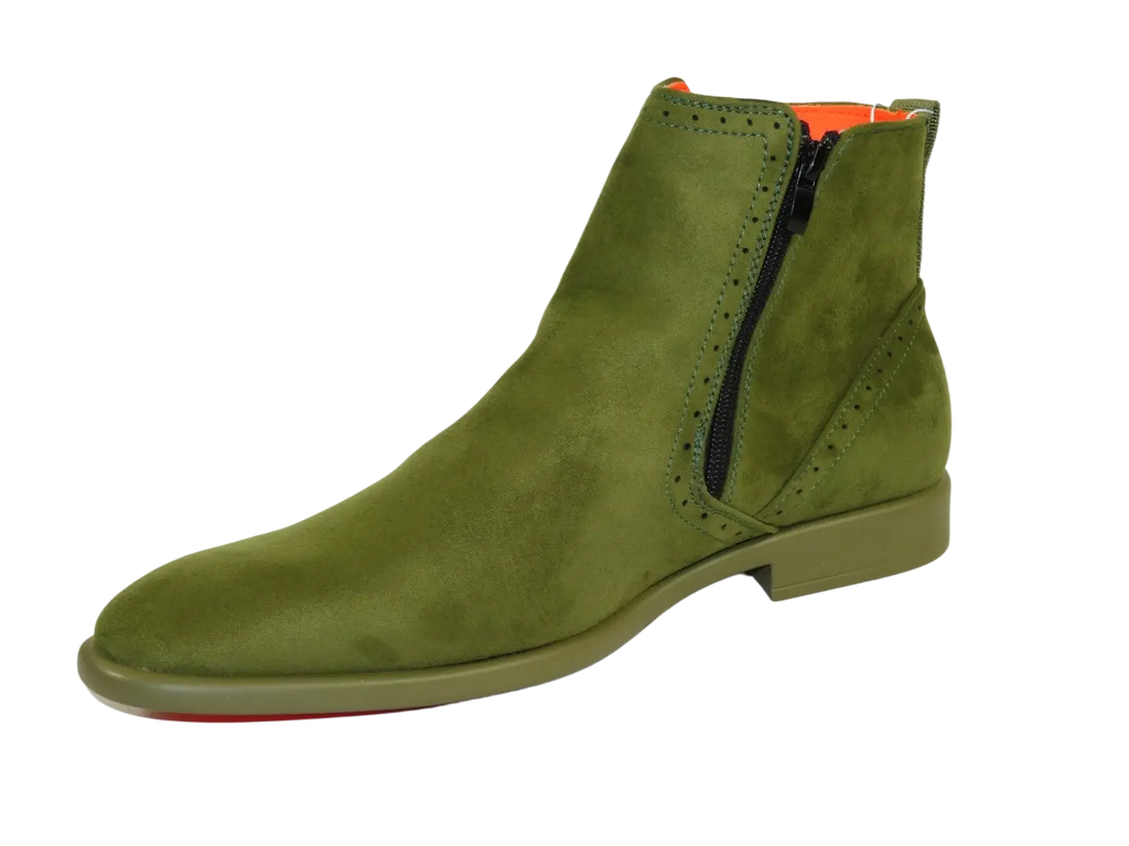 Men TAYNO Chelsea Chukka Micro Suede Comfortable Boot Coupe Lime Green