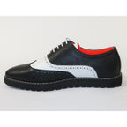 Men's Shoes The Priority L TAYNO Leather Wingtip Dressy Sneaker Black/White