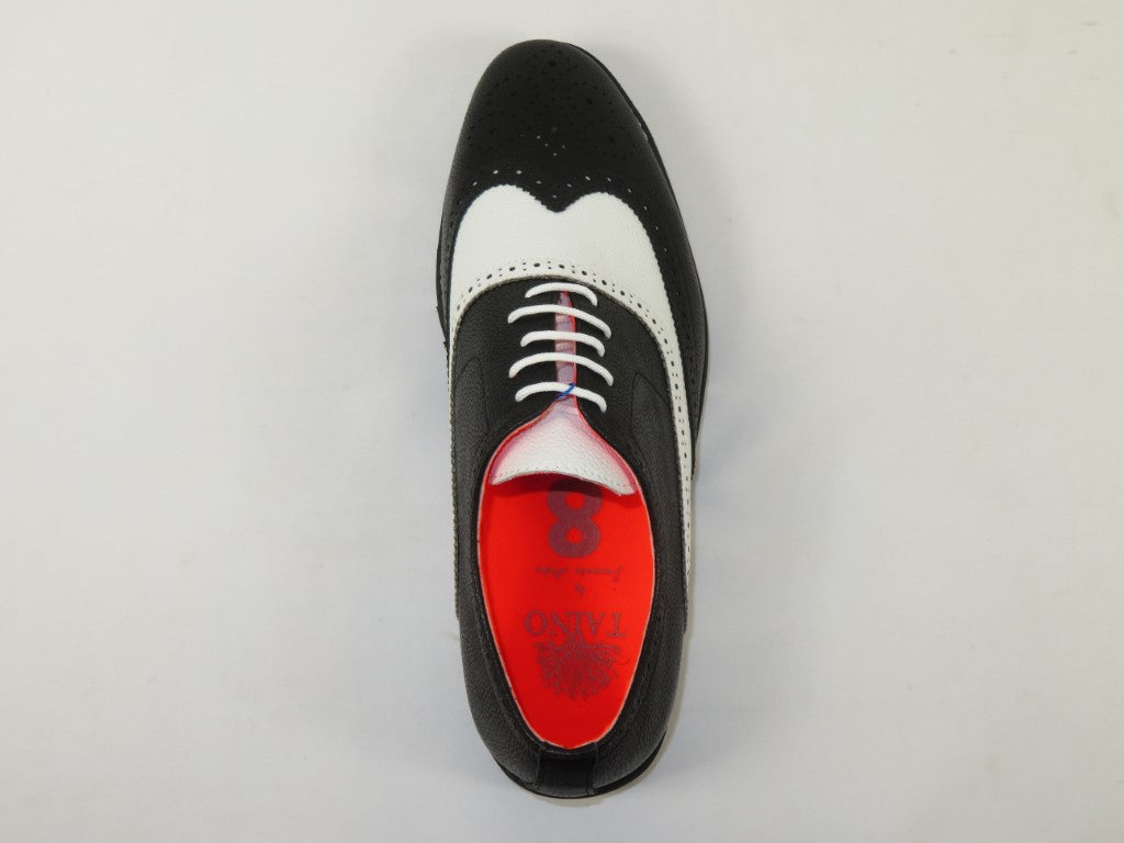 Men's Shoes The Priority L TAYNO Leather Wingtip Dressy Sneaker Black/White