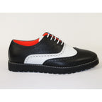 Men's Shoes The Priority L TAYNO Leather Wingtip Dressy Sneaker Black/White