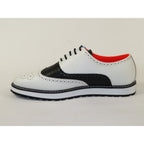 Men's Shoes The Priority L TAYNO Leather Wingtip Dressy Sneaker White/Black