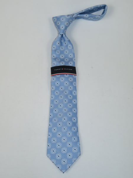 Men's Tommy Hilfiger Tie Classic Woven Silky Feel #Tommy-1 Blue White