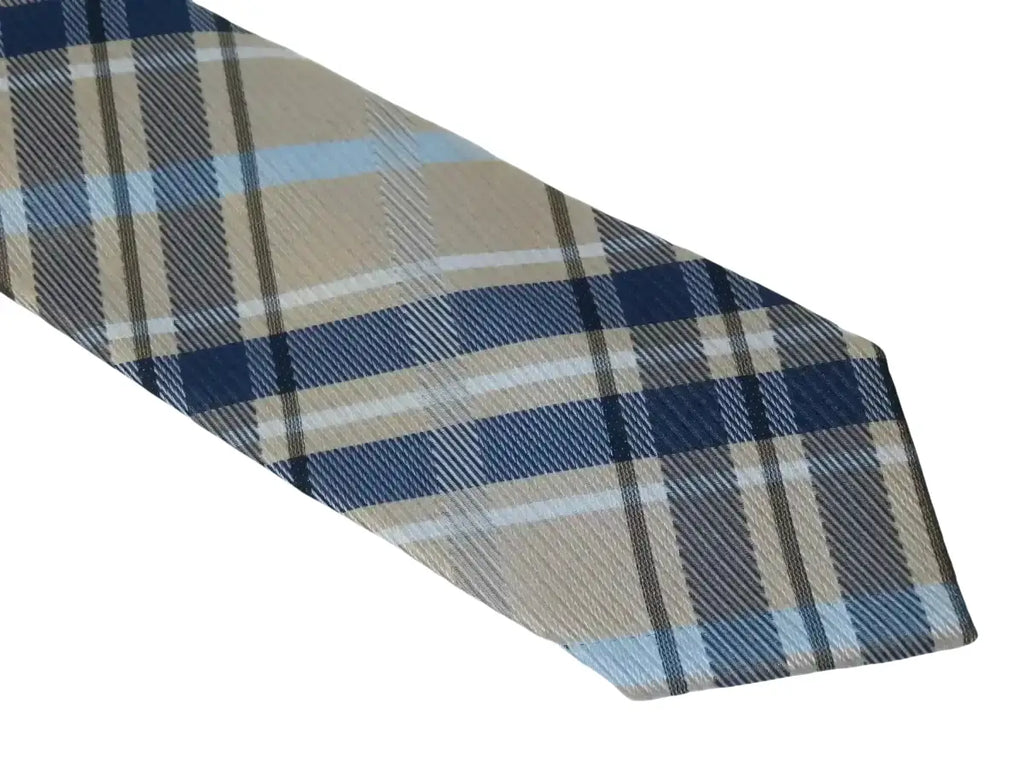 Men's Tommy Hilfiger Tie Classic Woven Silky Feel #Tommy-3 Tan Blue