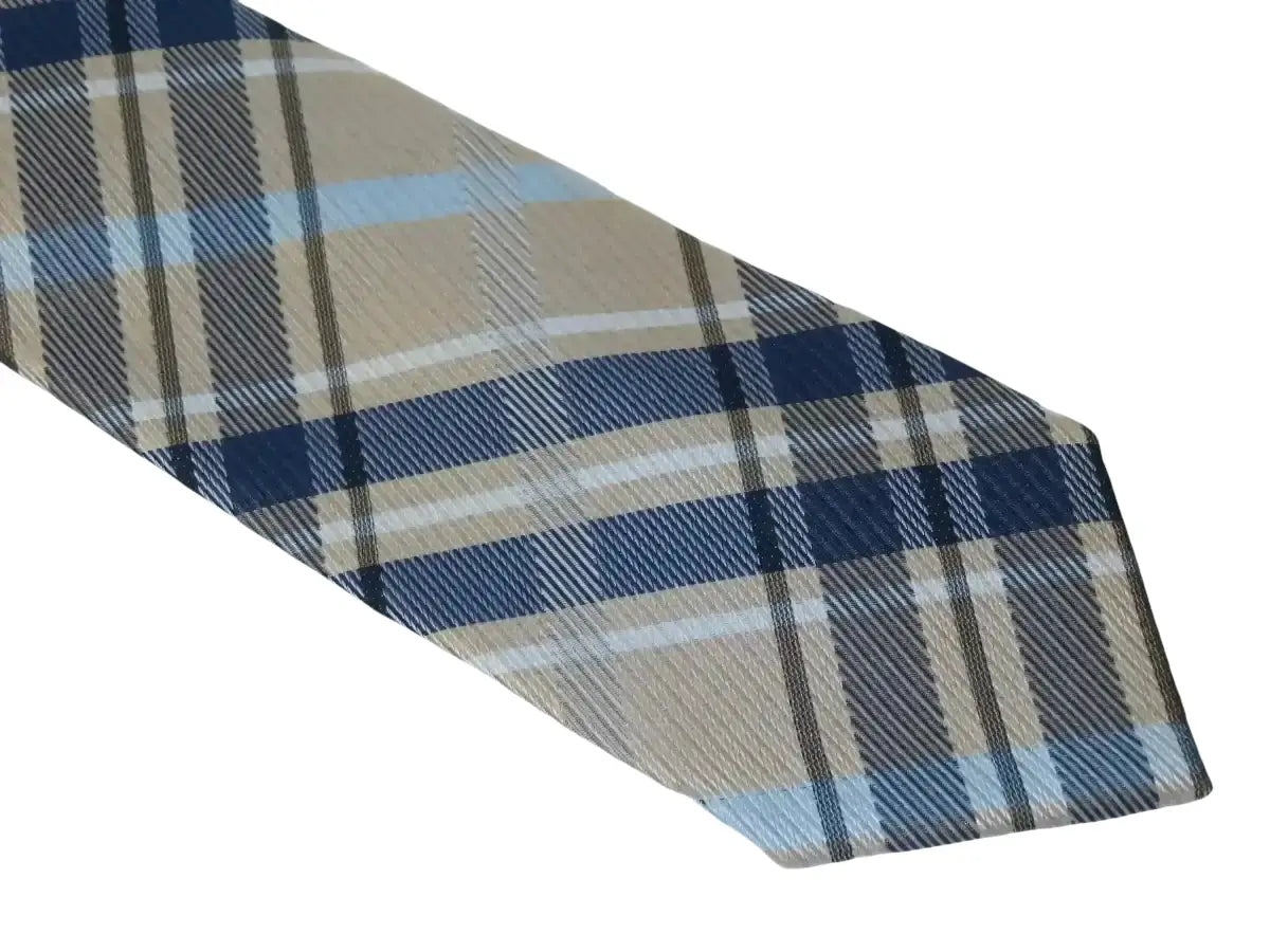 Men's Tommy Hilfiger Tie Classic Woven Silky Feel #Tommy-3 Tan Blue