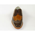 Men's Giovanni Shoes High Quality Leather Wing Tip Derby Troy Brown/Tan