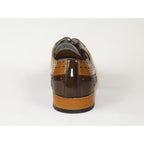 Men's Giovanni Shoes High Quality Leather Wing Tip Derby Troy Brown/Tan
