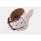 The Layla White Woven Leather Belt