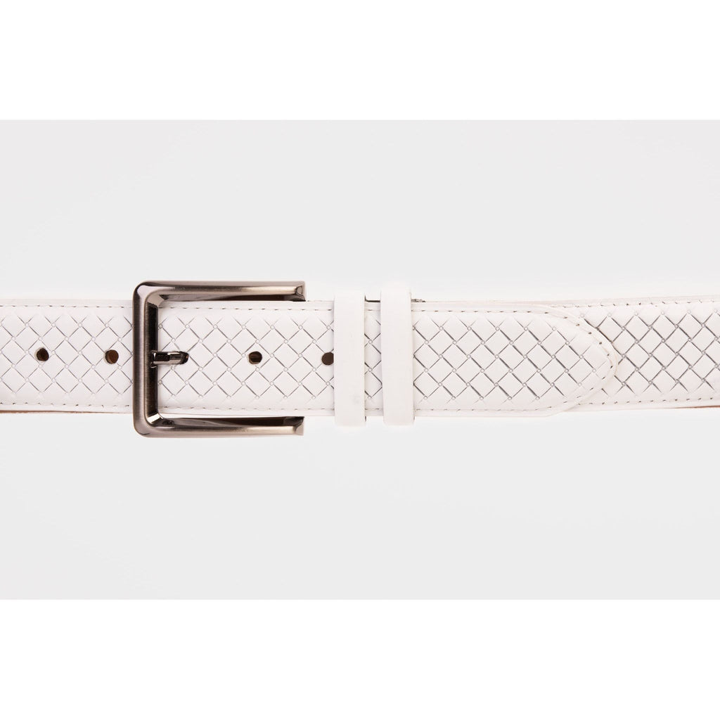 The Layla White Woven Leather Belt