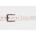 The Layla White Woven Leather Belt