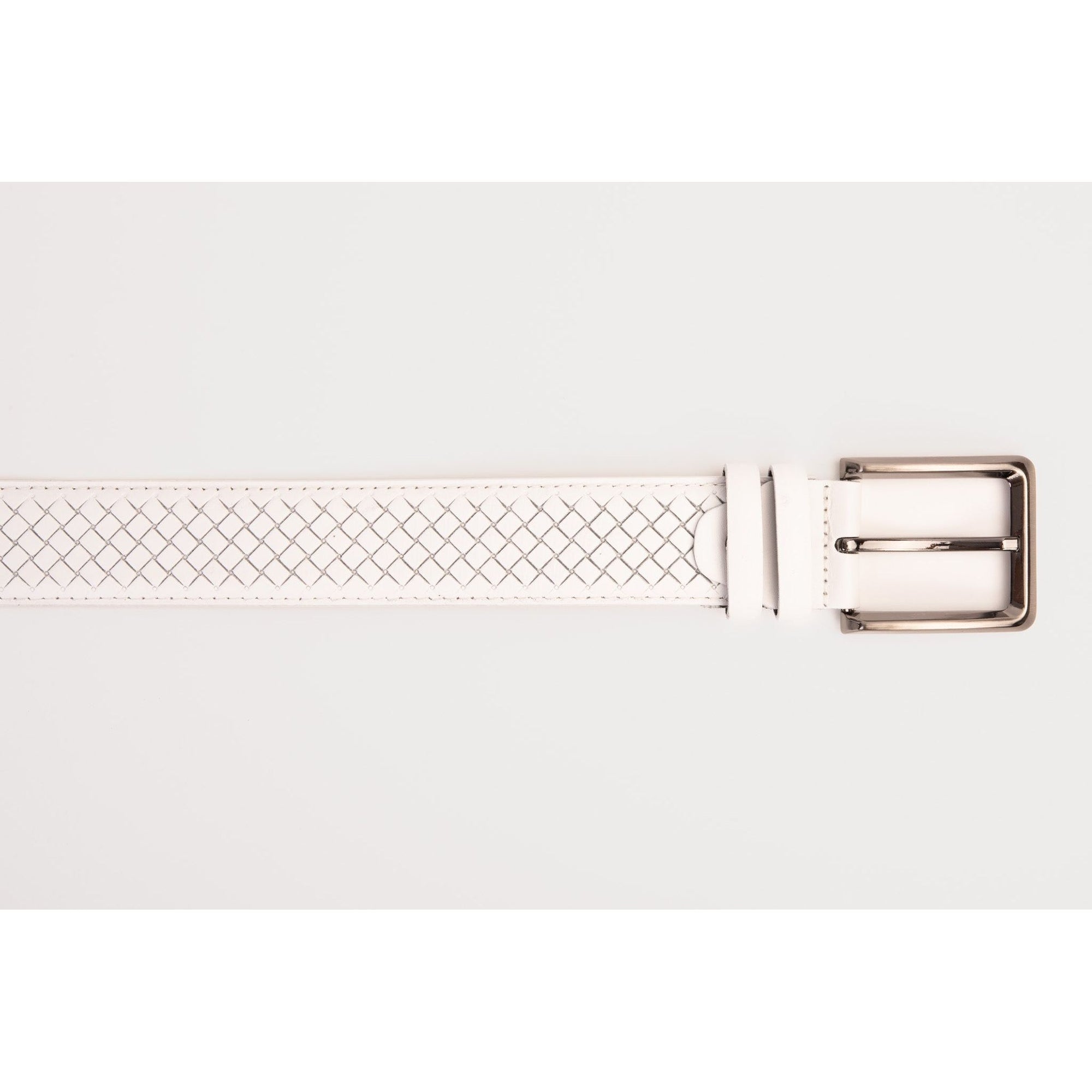 The Layla White Woven Leather Belt