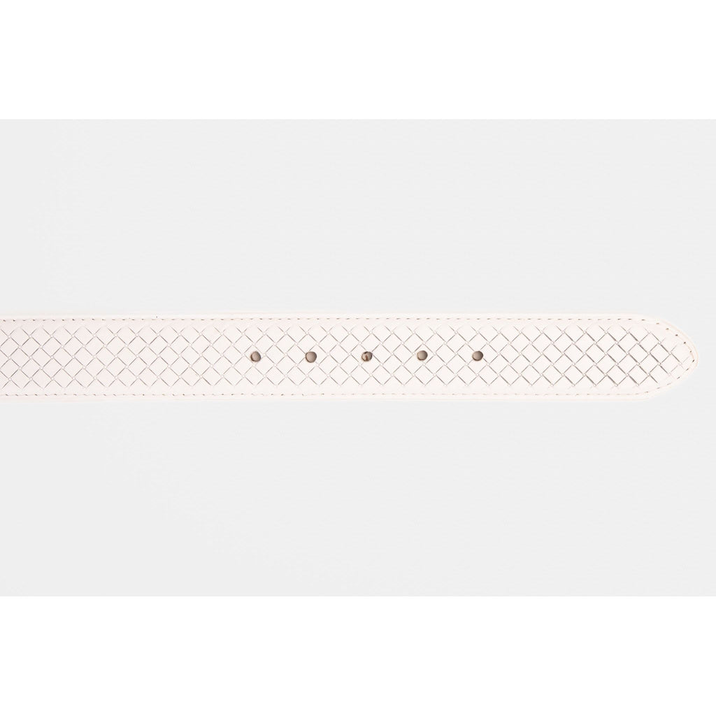 The Layla White Woven Leather Belt
