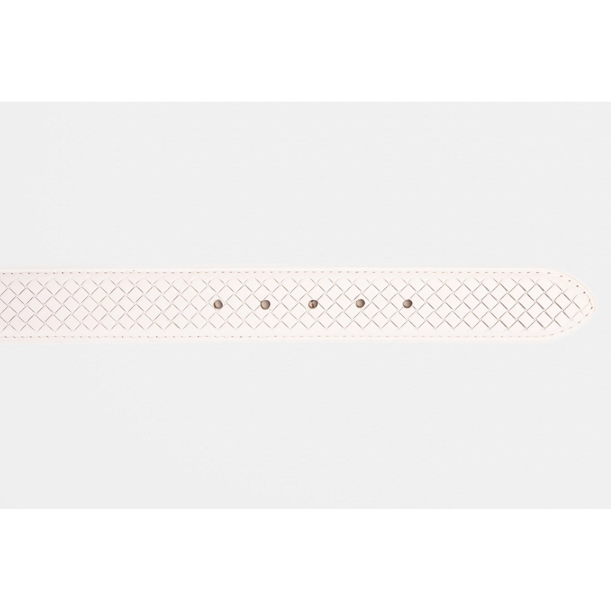 The Layla White Woven Leather Belt
