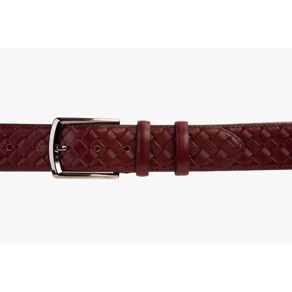 The Turan Burgundy Woven Leather Belt
