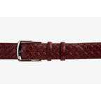 The Turan Burgundy Woven Leather Belt