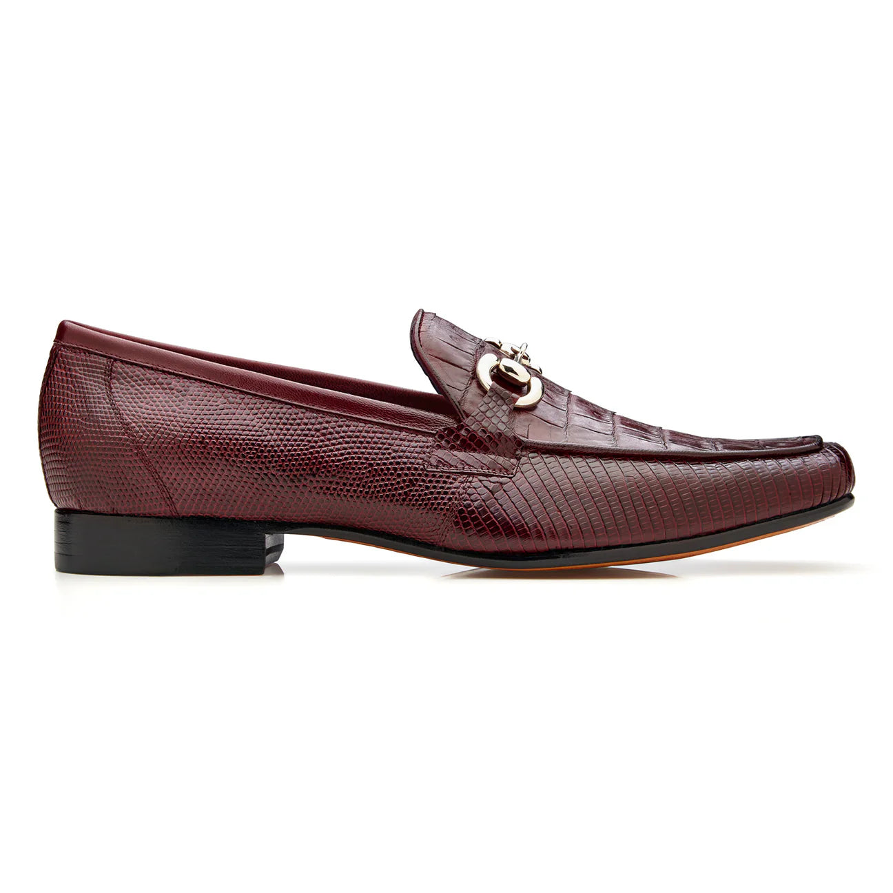 Belvedere Udine Shoes Genuine Caiman Crocodile and Lizard Loafer 1030 Burgundy